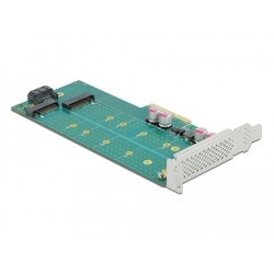 Karta PCI Express x4 1x M.2 key B + 1x NVMe M.2 key M low profile Delock 89047
