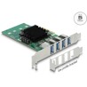 Karta PCI Express x4 do 4x zewn. USB-A SuperSpeed 5Gbps quad channel low profile Delock 89048