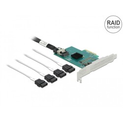 Karta PCI Express x4 4x SATA 6Gb/s RAID HyperDuo low profile Delock 89051