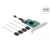 Karta PCI Express x4 4x SATA 6Gb/s RAID HyperDuo low profile Delock 89051