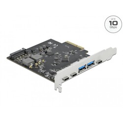 Karta PCI Express x4 do 3x USB-C + 2x USB-A SuperSpeed 10Gbps Delock 89074
