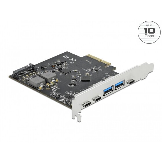 Karta PCI Express x4 do 3x USB-C + 2x USB-A SuperSpeed 10Gbps Delock 89074