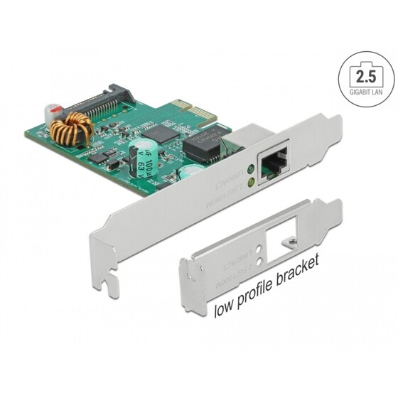 Karta PCI Express x1 1x RJ45 2,5 Gigabit LAN PoE+ Delock 89139