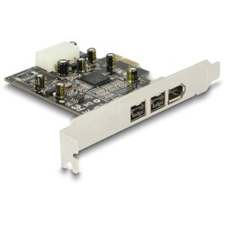Karta PCI Express x1 na 2x FireWire B + 1x FireWireA Delock 89153