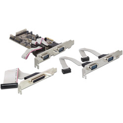 Karta PCI Express x1 4x RS-232 + 1x LPT Delock 89177