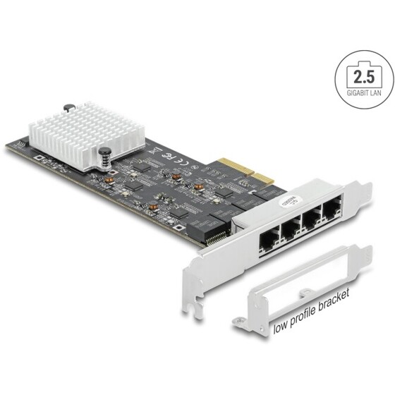 Karta PCI Express x4 4x RJ45 2,5 Gigabit LAN Delock 89192