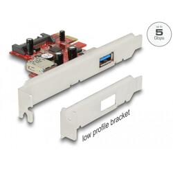 Karta PCI Express x1 do 1x zewn. + 1x wewn. USB 5Gbps Delock 89273