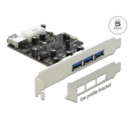 Karta PCI Express x1 do 3x zewn. + 1x wewn. USB-A 5Gbps Delock 89281