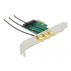Karta PCI Express x1 na gniazdo mini PCI Express + 3 porty RP-SMA Delock 89294