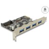 Karta PCI Express x1 do 4x zewn. USB-A 5Gbps Delock 89297
