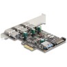 Karta PCI Express x1 do 3x zewn. + 1x wewn. USB-A 5Gbps Delock 89301