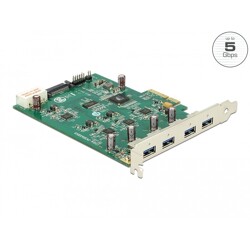 Karta PCI Express x4 do 4x zewn. USB-A 5Gbps quad channel Delock 89325