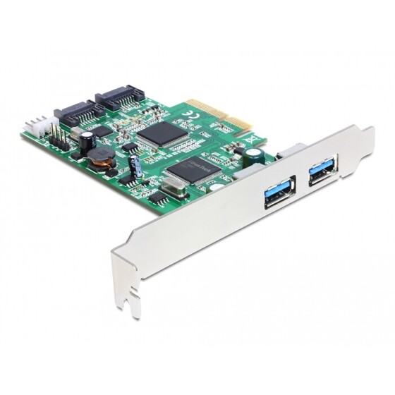 Karta PCI Express x4 2x USB 3.0 zewn. + 2x SATA 6Gb/s wewn. Delock 89359