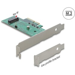 Karta PCI Express x4 1x NVMe M.2 key M 80mm low profile Delock 89370