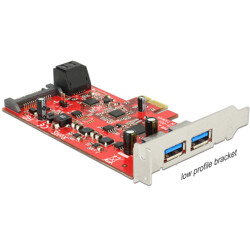 Karta PCI Express x1 2x USB 3.0 zewn. + 2x SATA 6Gb/s wewn. Delock 89389