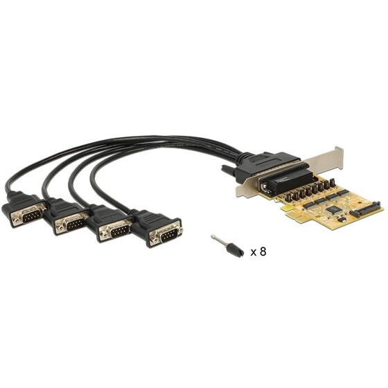 Karta PCI Express x1 4x port szeregowy z zasilaniem Delock 89447