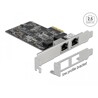 Karta PCI Express x2 2x RJ45 2,5 Gigabit LAN Delock 89530