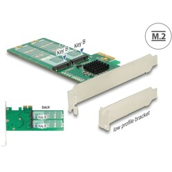 Karta PCI Express x2 4x M.2 key B low profile Delock 89588
