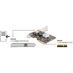 Karta PCI Express 1x RJ45 10 Gigabit LAN NBASE-T Delock 89654