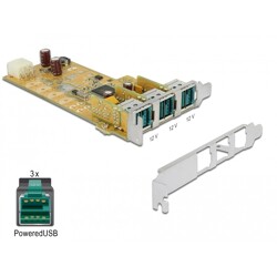Karta PCI Express x1 PoweredUSB 3x 12V Delock 89656