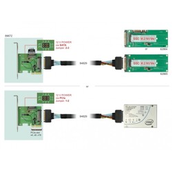 Karta PCI Express x4 1-portowa U.2 NVMe SFF-8639 żeńska wewnętrzna Delock 89672