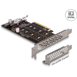 Karta PCI Express x8 2x NVMe M.2 key M low profile Delock 89837