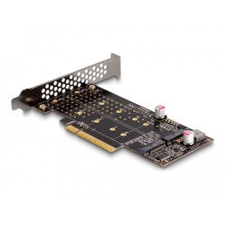 Karta PCI Express x8 2x NVMe M.2 key M low profile Delock 89837