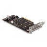 Karta PCI Express x8 2x NVMe M.2 key M low profile Delock 89837