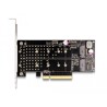 Karta PCI Express x8 2x NVMe M.2 key M low profile Delock 89837