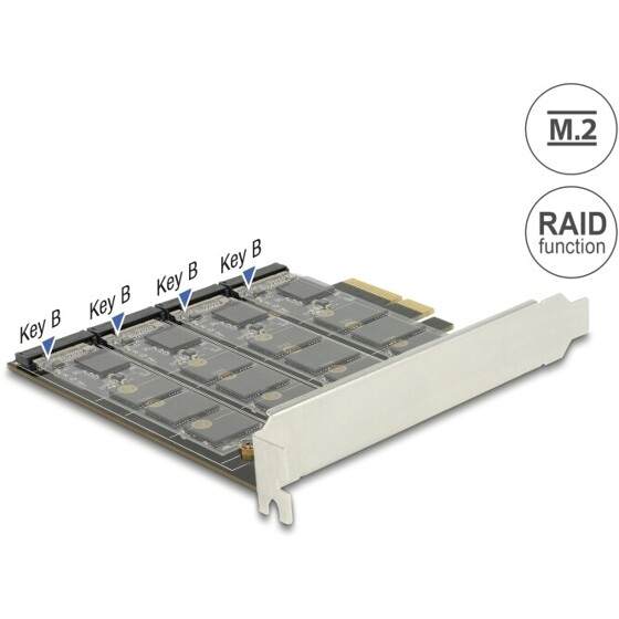 Karta PCI Express x4 4x M.2 key B z RAID Delock 89888