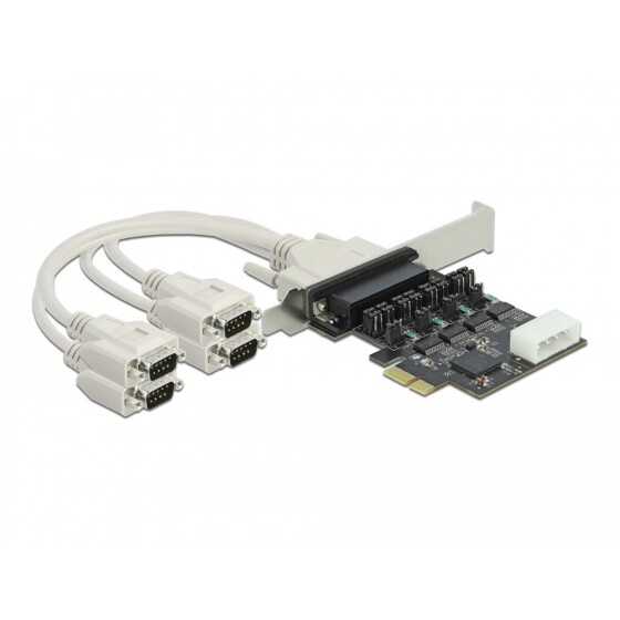 Karta PCI Express x1 4-portowa RS-232 z zasilaniem 5V / 12V Delock 89895