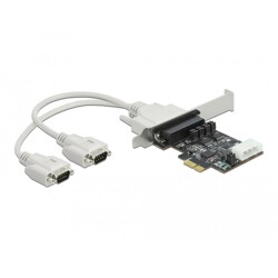 Karta PCI Express x1 2-portowa RS-232 z zasilaniem 5V / 12V Delock 89909