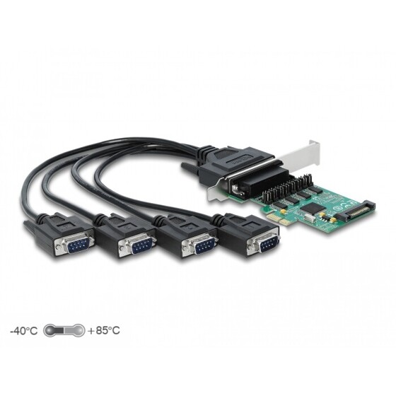 Karta PCI Express x1 4-portowa RS-232 z zasilaniem Delock 89938