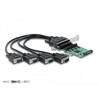 Karta PCI Express x1 4-portowa RS-232 z zasilaniem Delock 89938