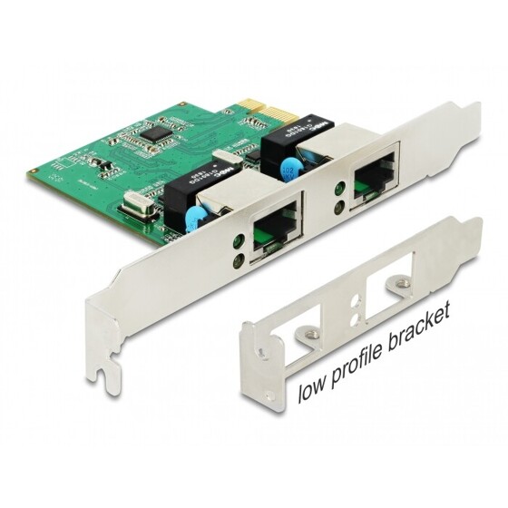 Karta PCI Express x1 2x RJ45 Gigabit LAN Delock 89999
