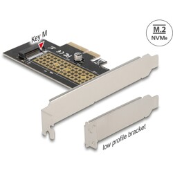 Karta PCI Express x4 1x NVMe M.2 key M 80mm low profile Delock 90047