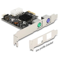 Karta PCI Express x1 do 2x PS/2 + wewn. pin header USB niskoprofilowa Delock 90049