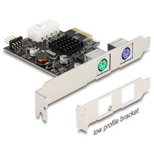 Karta PCI Express x1 do 2x PS/2 + wewn. pin header USB niskoprofilowa Delock 90049