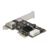 Karta PCI Express x1 do 2x PS/2 + wewn. pin header USB niskoprofilowa Delock 90049