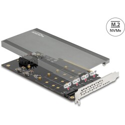 Karta PCI Express x16 4x NVMe M.2 key M z radiatorem i wentylatorem Delock 90050