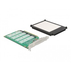 Karta PCI Express x16 4x NVMe M.2 key M z radiatorem Delock 90054