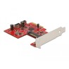 Karta PCI Express x4 do 2x wewn. USB 3.2 Gen 2 keyA 20-pinowe żeńskie Delock 90058