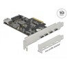 Karta PCI Express x4 do 4x USB-C + 1x USB-A SuperSpeed 10Gbps niskoprofilowa Delock 90059