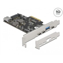 Karta PCI Express x4 do 3x USB-C + 2x USB-A SuperSpeed 10Gbps niskoprofilowa Delock 90060