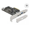 Karta PCI Express x4 do 3x USB-C + 2x USB-A SuperSpeed 10Gbps niskoprofilowa Delock 90060