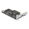 Karta PCI Express x4 do 3x USB-C + 2x USB-A SuperSpeed 10Gbps niskoprofilowa Delock 90060