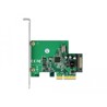 Karta PCI Express x4 do 1x wewn. USB 3.2 Gen 2 key B 20-pinowe żeńskie Delock 90068
