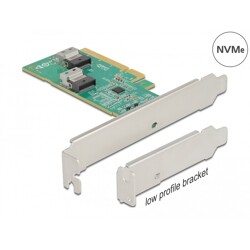 Karta PCI Express 4.0 x8 do 2x SFF-8654 4i NVMe low profile Delock 90076