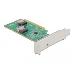 Karta PCI Express 4.0 x8 do 2x SFF-8654 4i NVMe low profile Delock 90076