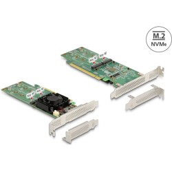 Karta PCI Express x16 4x NVMe M.2 key M low profile Delock 90078
